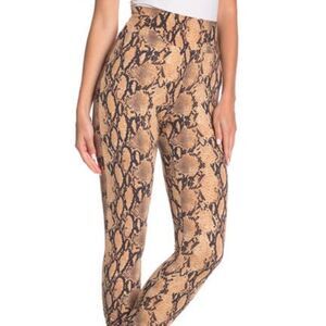Socialite Ruched Tan Snake Print Leggings